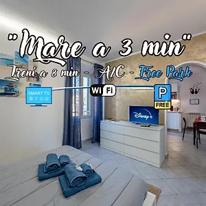 Sea 3 Min Away - Free Park - Trains 8 Min - Air Conditioner Appartamento